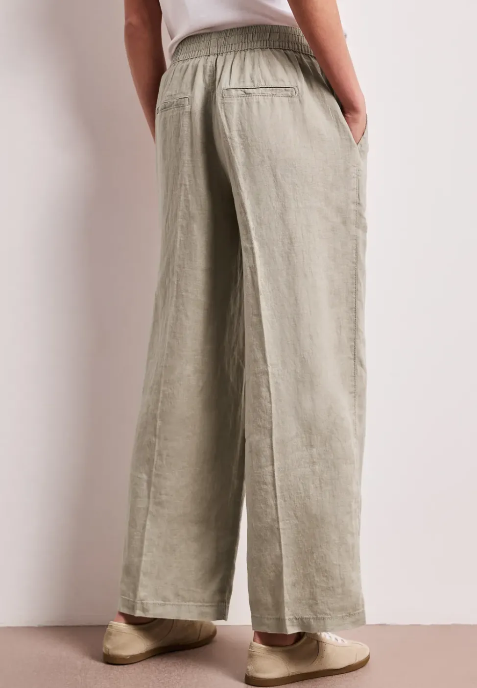 High Waist Wide Leg Pantalon en lin