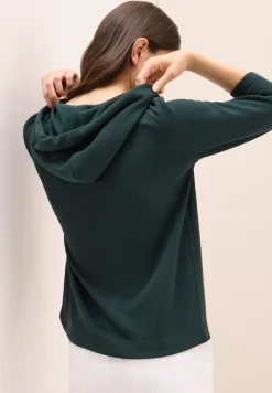 Hoodie shirt en structure côtelée