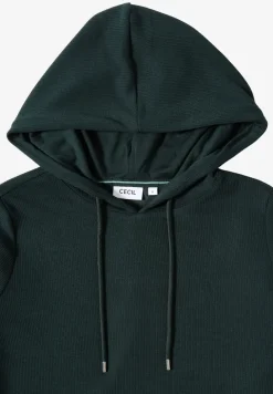 Hoodie shirt en structure côtelée