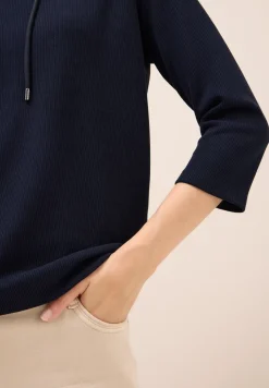 Hoodie shirt en structure côtelée