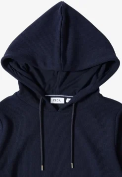 Hoodie shirt en structure côtelée