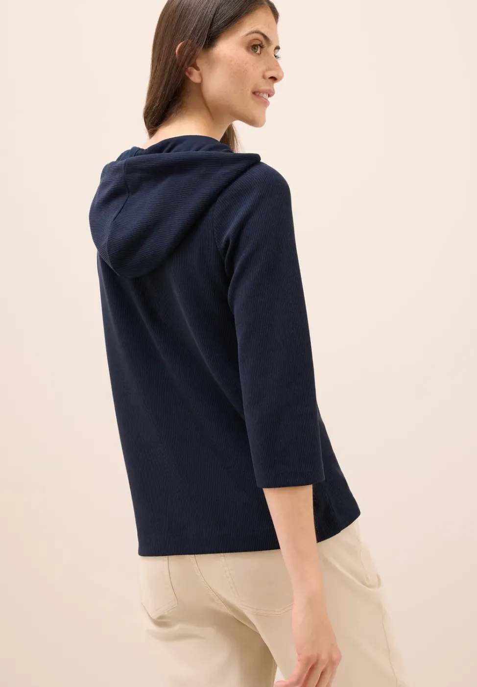 Hoodie shirt en structure côtelée