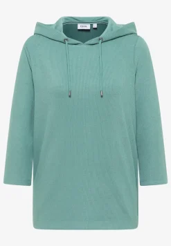 Hoodie shirt en structure côtelée