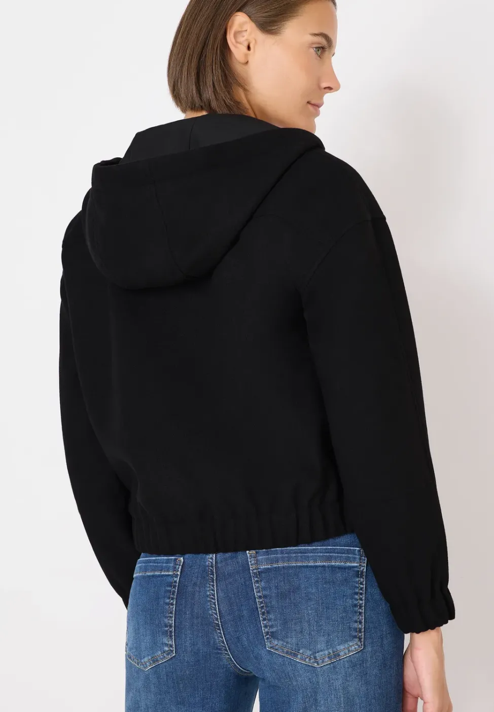 Hoodie Blouson en aspect laine