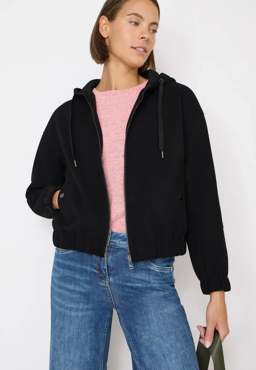 Hoodie Blouson en aspect laine