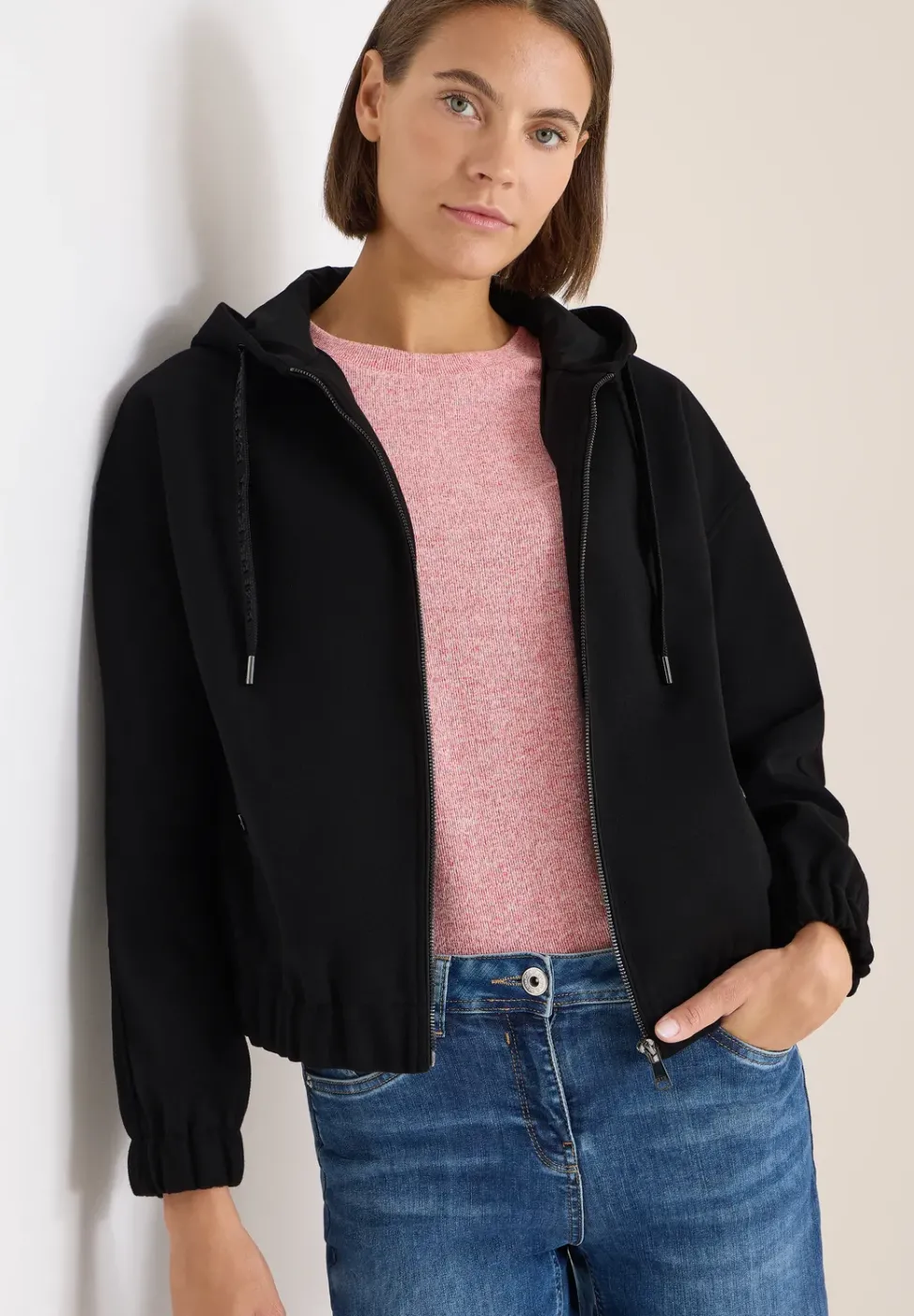 Hoodie Blouson en aspect laine