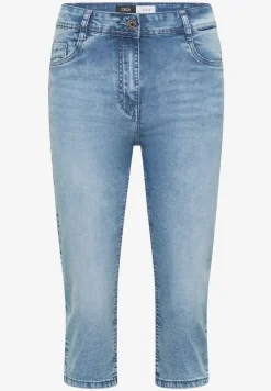 Jean capri slim à taille haute