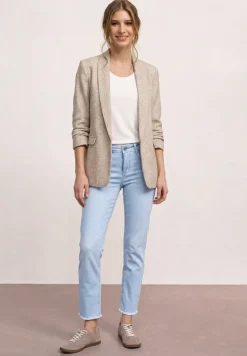 Jean coupe droite avec ourlet frangé