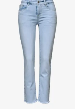 Jean coupe droite avec ourlet frangé