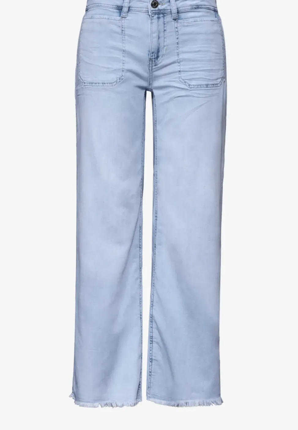 Jean jambes larges avec ourlet frangé