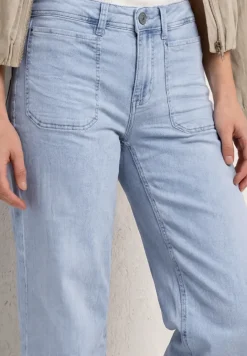 Jean jambes larges avec ourlet frangé