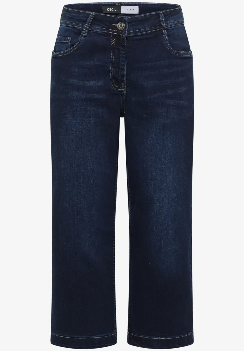 Jean 3/4 à jambes larges, coupe loose