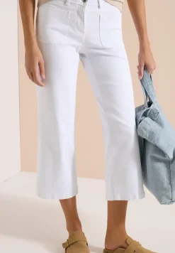 Jean large 7/8 à poches plaquées