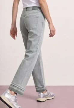 Jeans Straight Leg avec ourlet décoratif