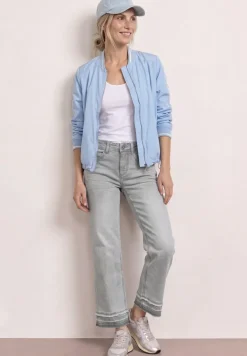 Jeans Straight Leg avec ourlet décoratif