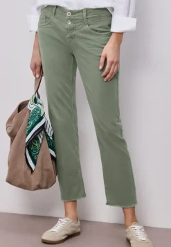 Jeans Straight Legs avec ourlet frangé