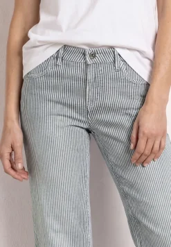 Jeans Straight Legs à rayures