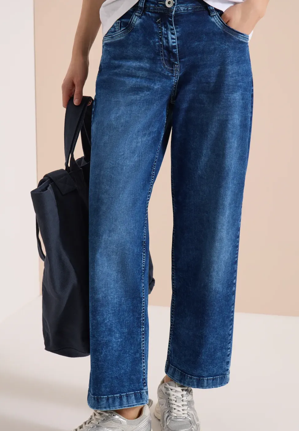 Jeans wide legs à taille haute et coupe ample