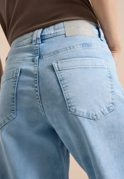 Jean 7/8 taille haute, coupe loose