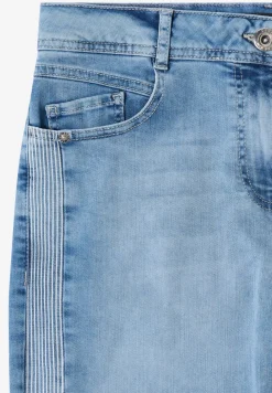 Jean 3/4 taille haute à jambes larges, coupe loose