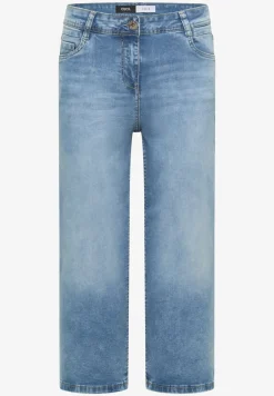 Jean 3/4 taille haute à jambes larges, coupe Slim Leg