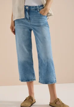 Jean 3/4 taille haute à jambes larges, coupe Slim Leg