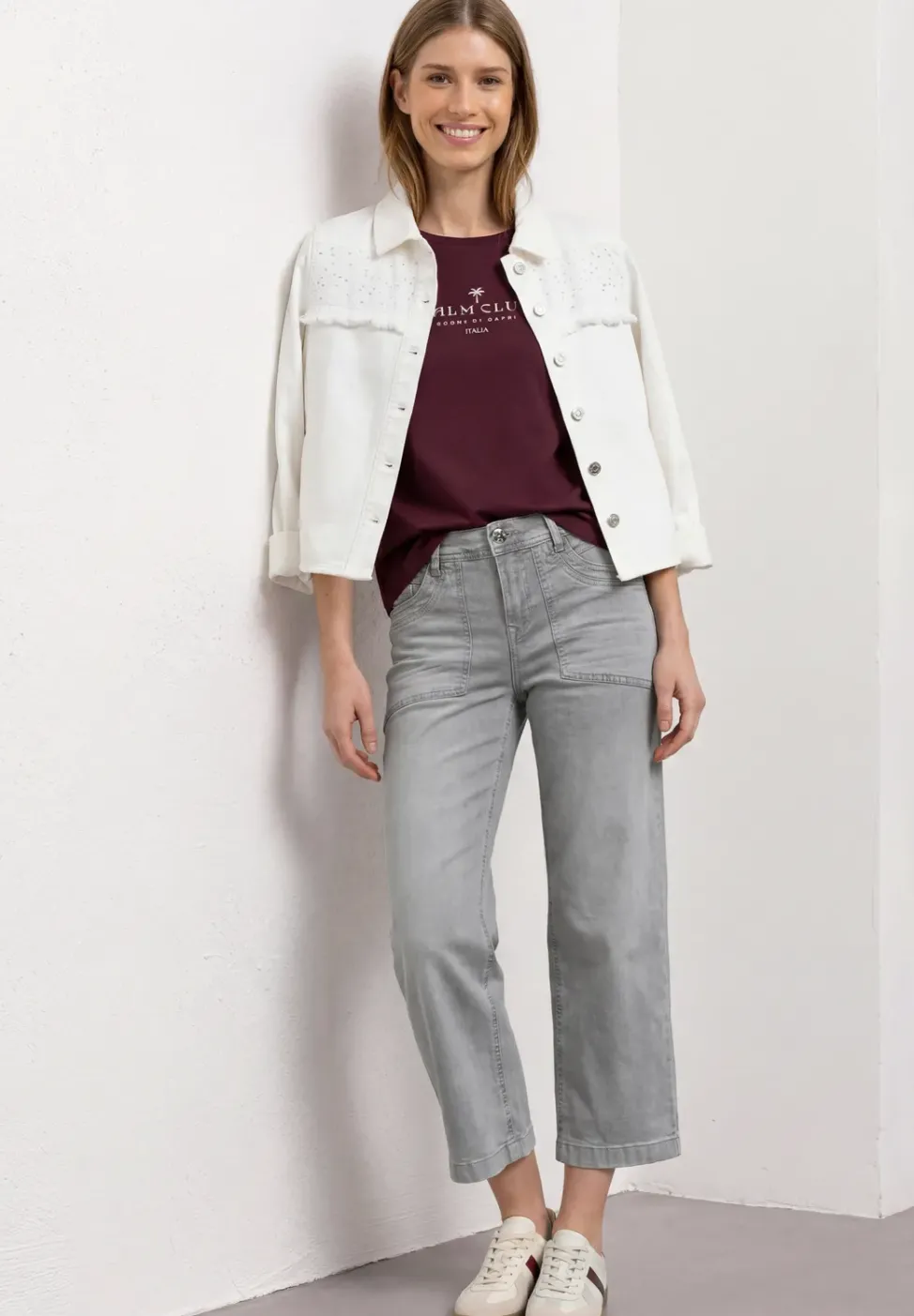 Jean taille moyenne Culotte en coupe loose