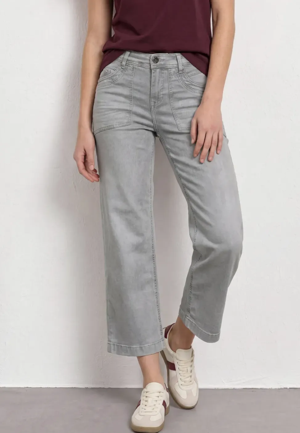 Jean taille moyenne Culotte en coupe loose