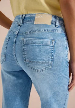Jean 7/8 wide leg, taille ajustée