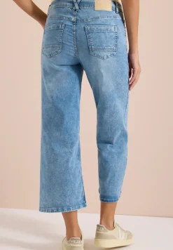 Jean 7/8 wide leg, taille ajustée