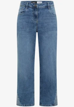 Jean wide leg taille haute à détails brodés