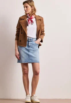 Jupe en jean longueur genou avec détail de ceinture