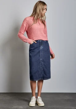 Jupe en jean midi