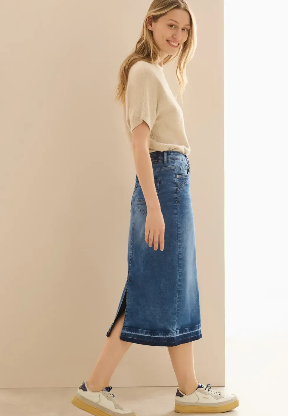 Jupe en jean midi