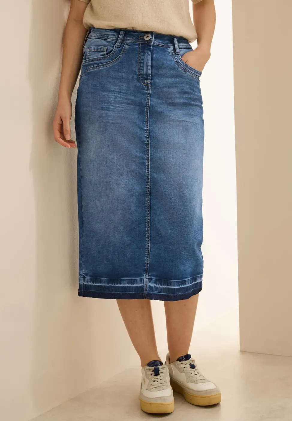 Jupe en jean midi
