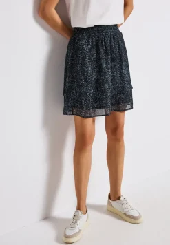 Jupe en mousseline de soie à motifs