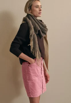 Jupe en velours côtelé avec patte de boutonnage