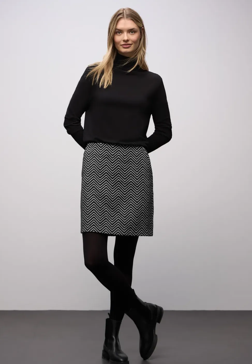 Jupe Jacquard en zigzag