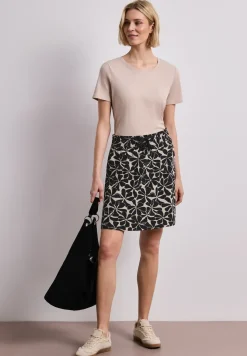 Jupe longueur genou avec taille élastique et imprimé