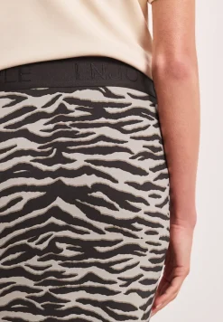 Jupe midi avec fente et imprimé animalier