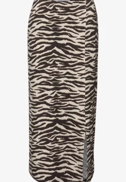 Jupe midi avec fente et imprimé animalier