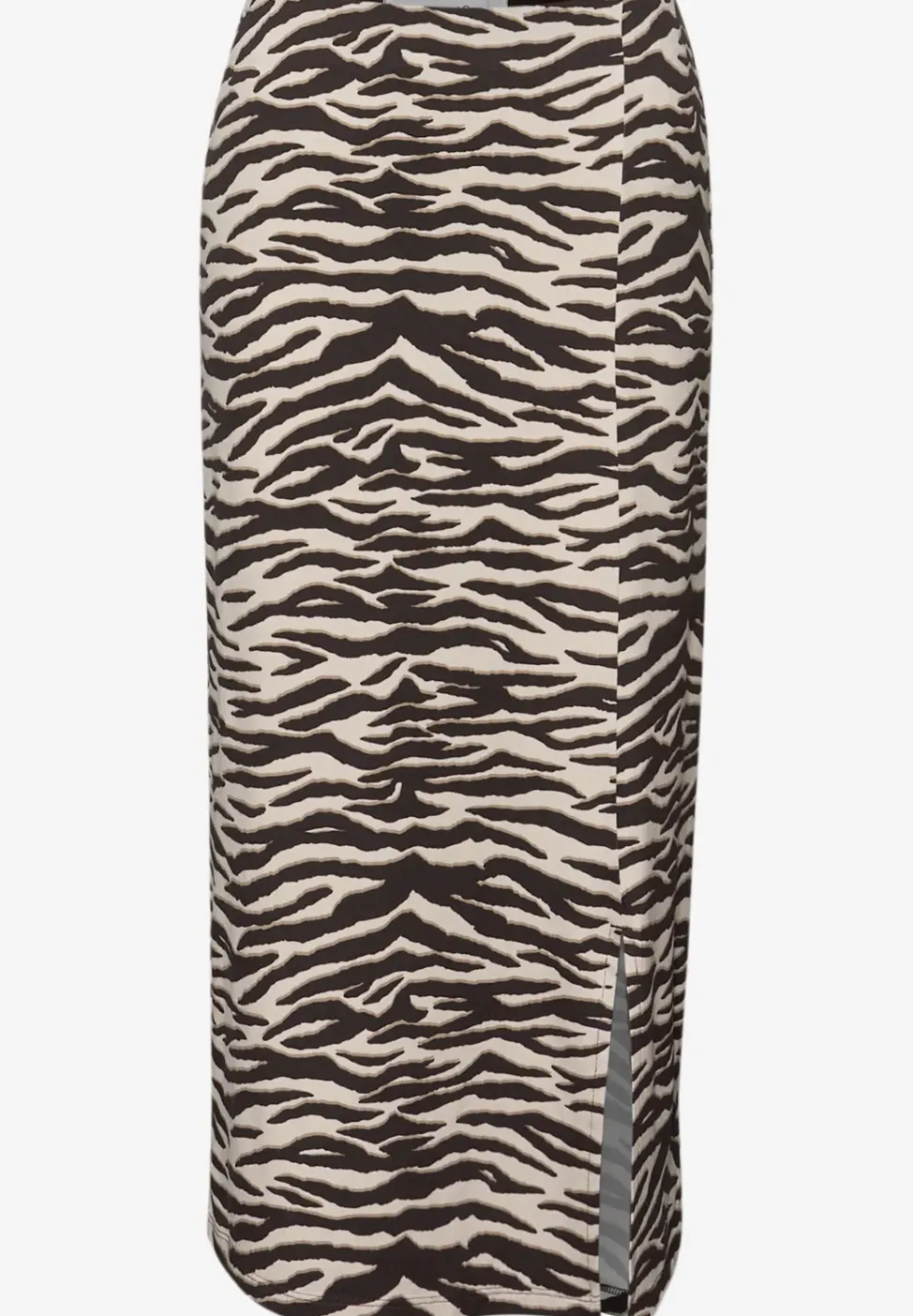Jupe midi avec fente et imprimé animalier