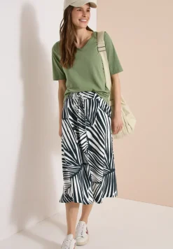 Jupe midi avec motif graphique