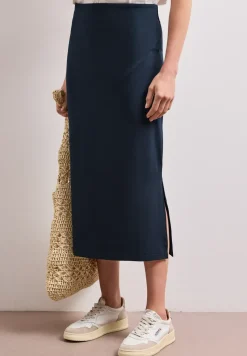 Jupe midi en jersey uni