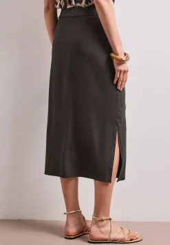 Jupe midi en jersey uni