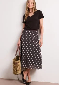 Jupe midi en maille avec imprimé