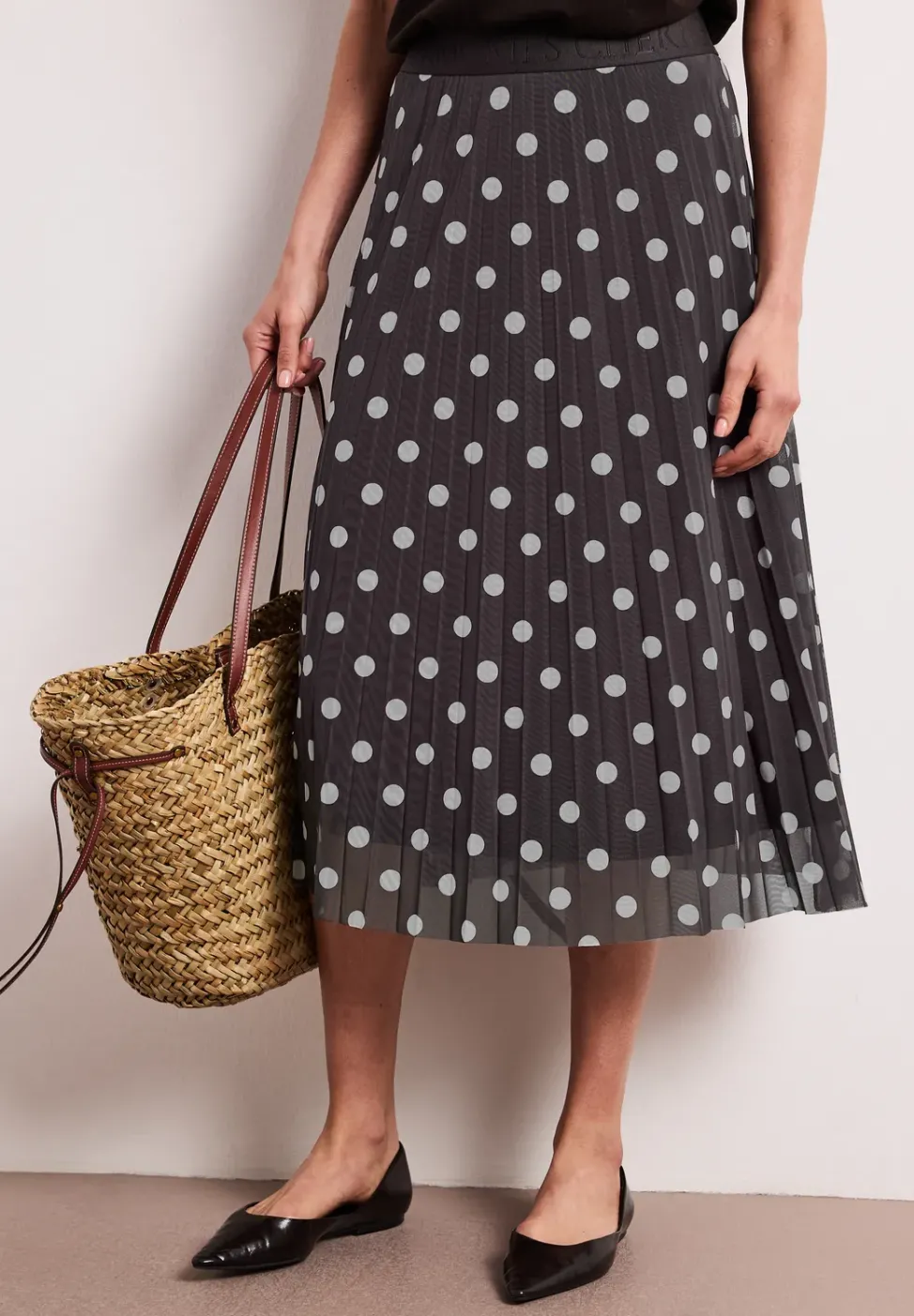 Jupe midi en maille avec imprimé