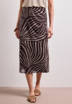 Jupe midi en mesh avec imprimé