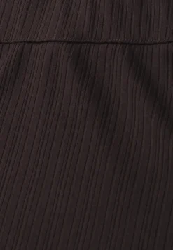 Jupe midi en structure côtelée avec taille élastique