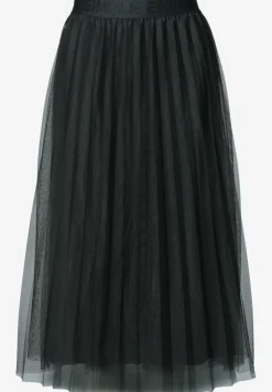 Jupe midi plissée en tulle structuré